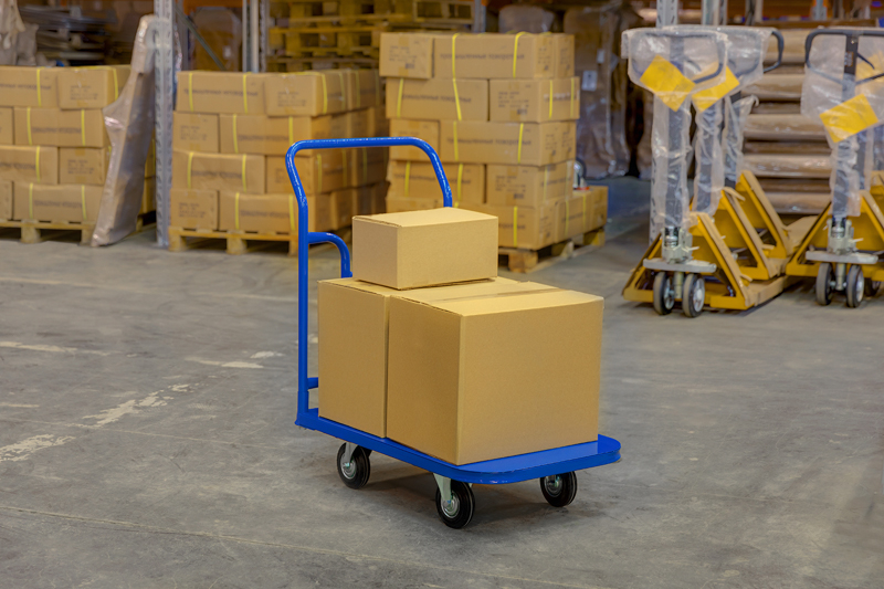 Тележка платформенная ТПТ (г/п 500 кг, 900x600 мм, колеса черная резина 200 мм)