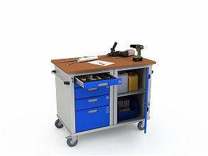 Верстак мобильный двухтумбовый WOKER PRO 2501.1200