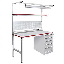 Стол металлический промышленный с тумбой СП-1200Т3 ESD