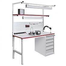 Стол металлический промышленный с тумбой СП-1200Т3 ESD