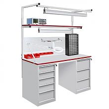 Стол металлический промышленный на базе 2-х стационарных тумб ТС (СП-1800Т3Т3) ESD