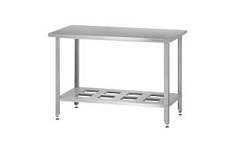 Стол производственный СПРн - 1500x600x860 Norma Inox (полка-решетка, ножка угловая)