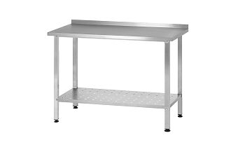 Стол производственный СПРп - 1800x600x860 Profi Inox, борт (полка перфорация)