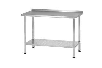 Стол производственный СПРн - 1200x600x860 Norma Inox, борт (полка перфорация, ножка профильная, тр. 40x40)