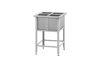 Ванна моечная для обработки яиц ВМСн - 530x530x860 Norma Inox, 4 м/о 190x200x300 (ножка угловая)