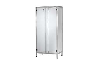 Шкаф кухонный ШЗКп - 1200x500x1800 Profi Inox, двери распашные, полки сплошн. 3 шт., без к-та замков
