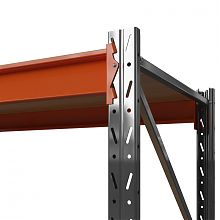 Секция приставная стеллажа металлического Оптима, 3000x1250x785 мм. Ярусы: 3 шт. фанера