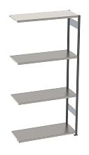 Стеллаж S90 2480х1000х500, 4 полки, доп. секция