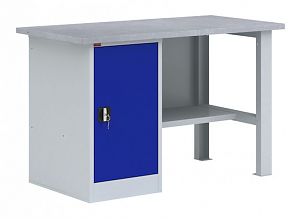 Верстак однотумбовый (с тумбой) - ВП 2/1.2 (Синий)