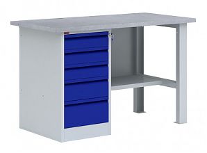 Верстак однотумбовый (драйвер) - ВП 3/1.6 (Синий)