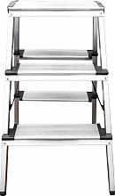 Стремянка алюминиевая двухсторонняя со ступенями 130 мм и площадкой 350х260 мм NV1127.3