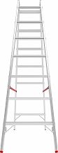 Индустриальная двухсторонняя алюминиевая стремянка с развальцованными ступенями NV5120.7