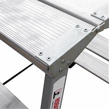 Стремянка двухсторонняя стальная с алюминиевыми ступенями и площадкой 350х260 мм NV2140.2