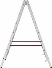 Индустриальная двухсторонняя алюминиевая стремянка с развальцованными ступенями NV5120.7