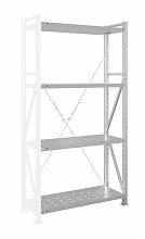 Стеллаж MS U 300x120x40/4 (Нагрузка на полку 180, перфорированная) ДС