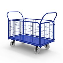 Тележка платформенная с сетчатыми бортами ТС 6 (800х1200) г/п 600 кг.200 литой нейлон